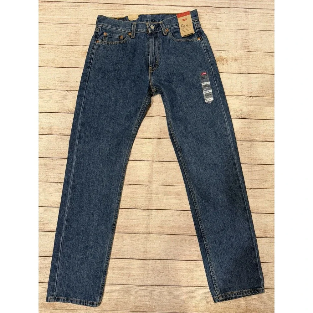 Levi’s 505 Regular Jeans Straight Leg Stretch Men’s 30x32 New With Tags